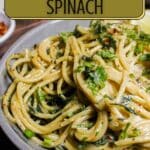 Lemony Whole Wheat Spaghetti with Garlic and Spinach PIN (3)