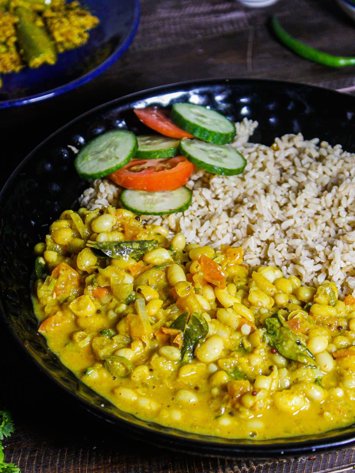 Yummy Soyabean Curry with Brown Rice