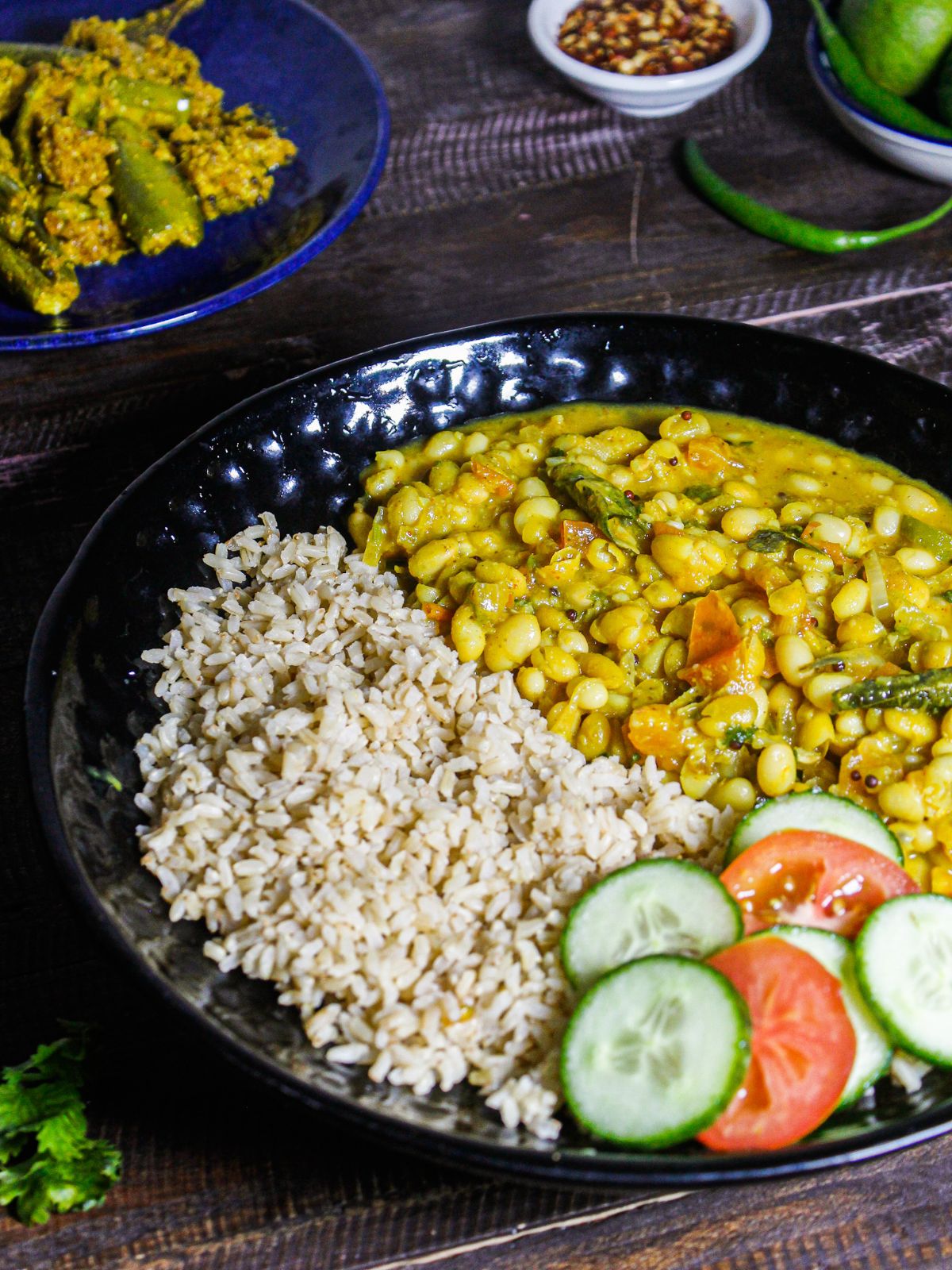 Tasty Soyabean Curry with Brown Rice