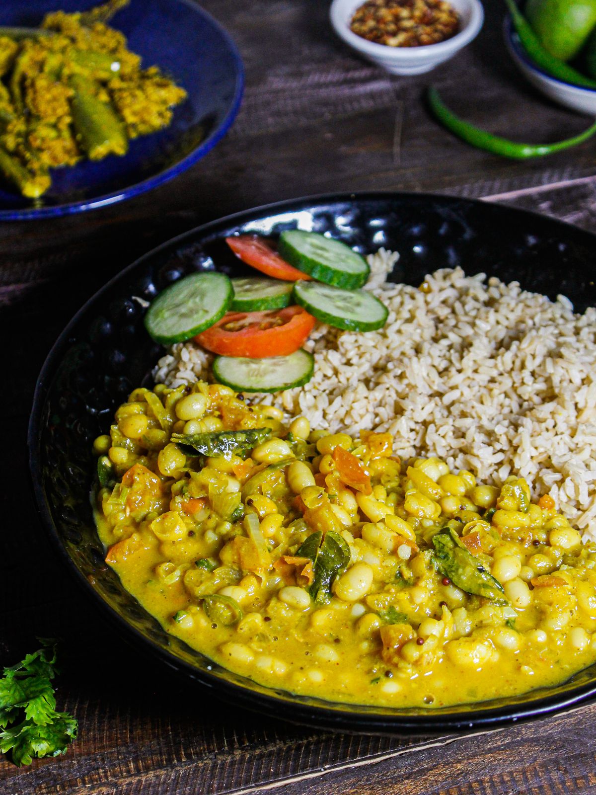 Flavorful Soyabean Curry with Brown Rice