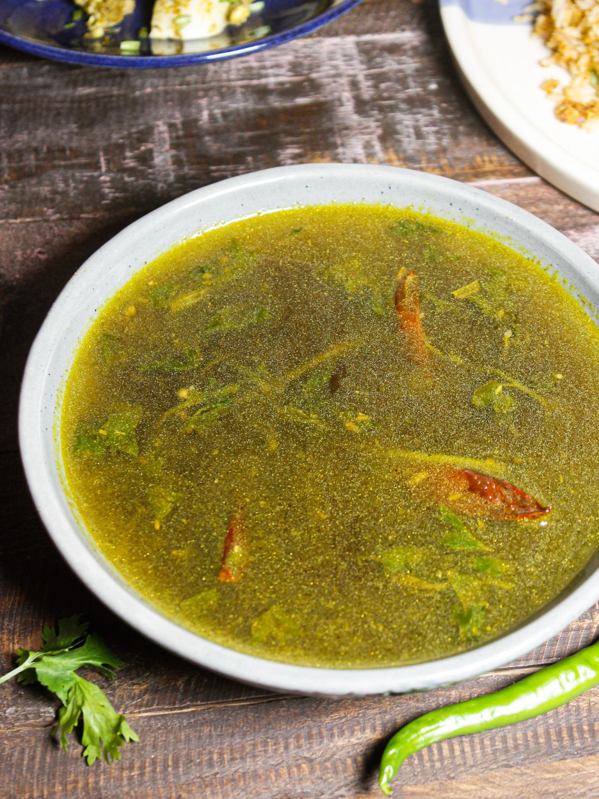 Super delicious Tamarind Rasam in  a bowl 