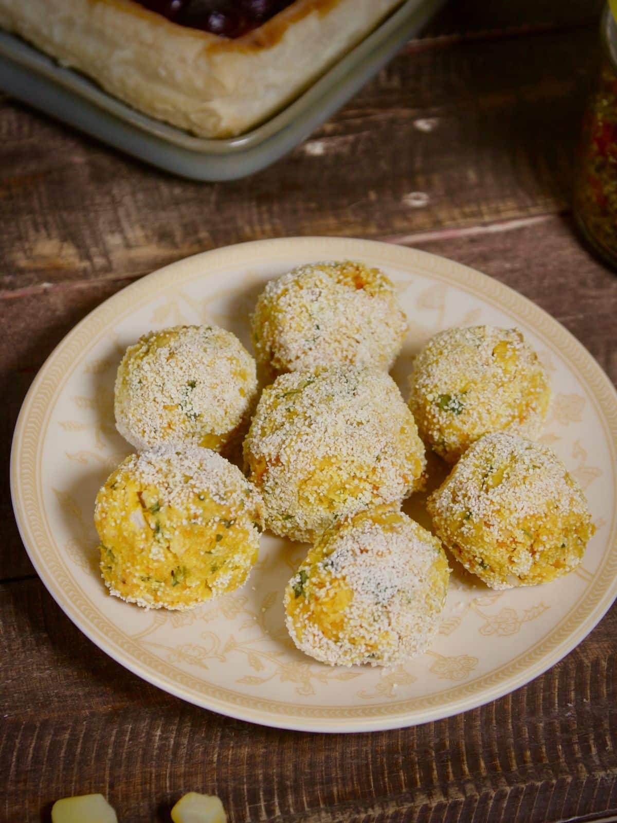 Delicious air fried sweet corn vadas