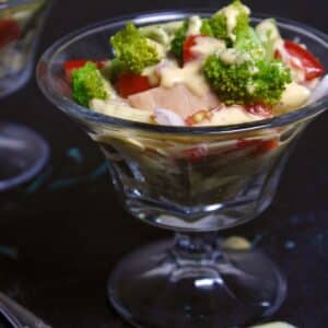 Featured Img of Layered Christmas Pasta Salad in Cups