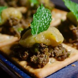 Featured Img of Minced Lamb Canapes with Spicy Tangy Dressing