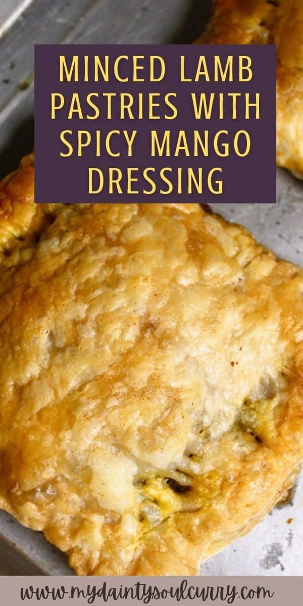 Minced Lamb Pastries with Spicy Mango Dressing - My Dainty Soul Curry