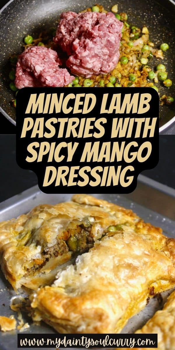 Minced Lamb Pastries with Spicy Mango Dressing - My Dainty Soul Curry