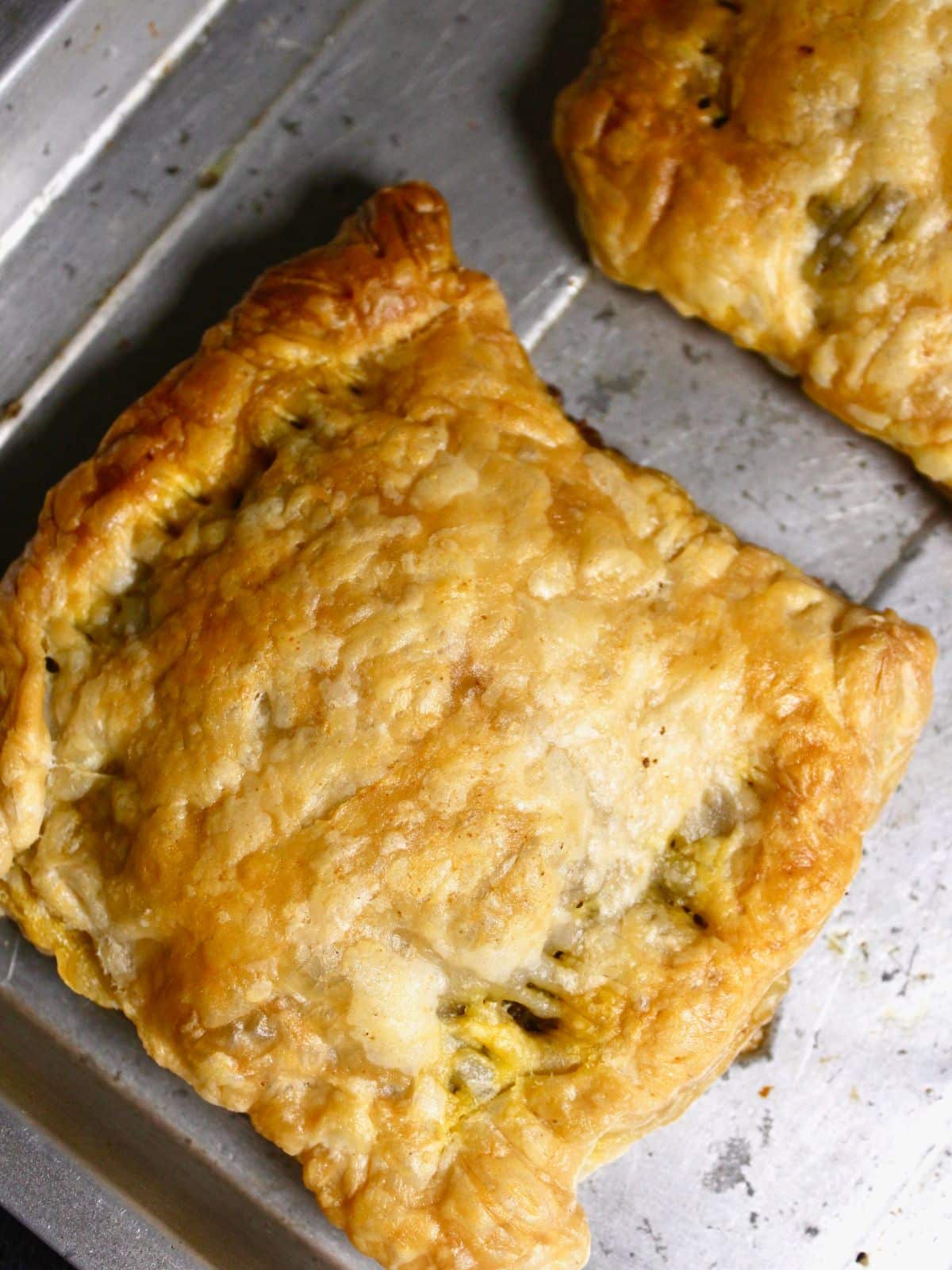 Diagonal View of Minced Lamb Pastries with Spicy Mango Dressing