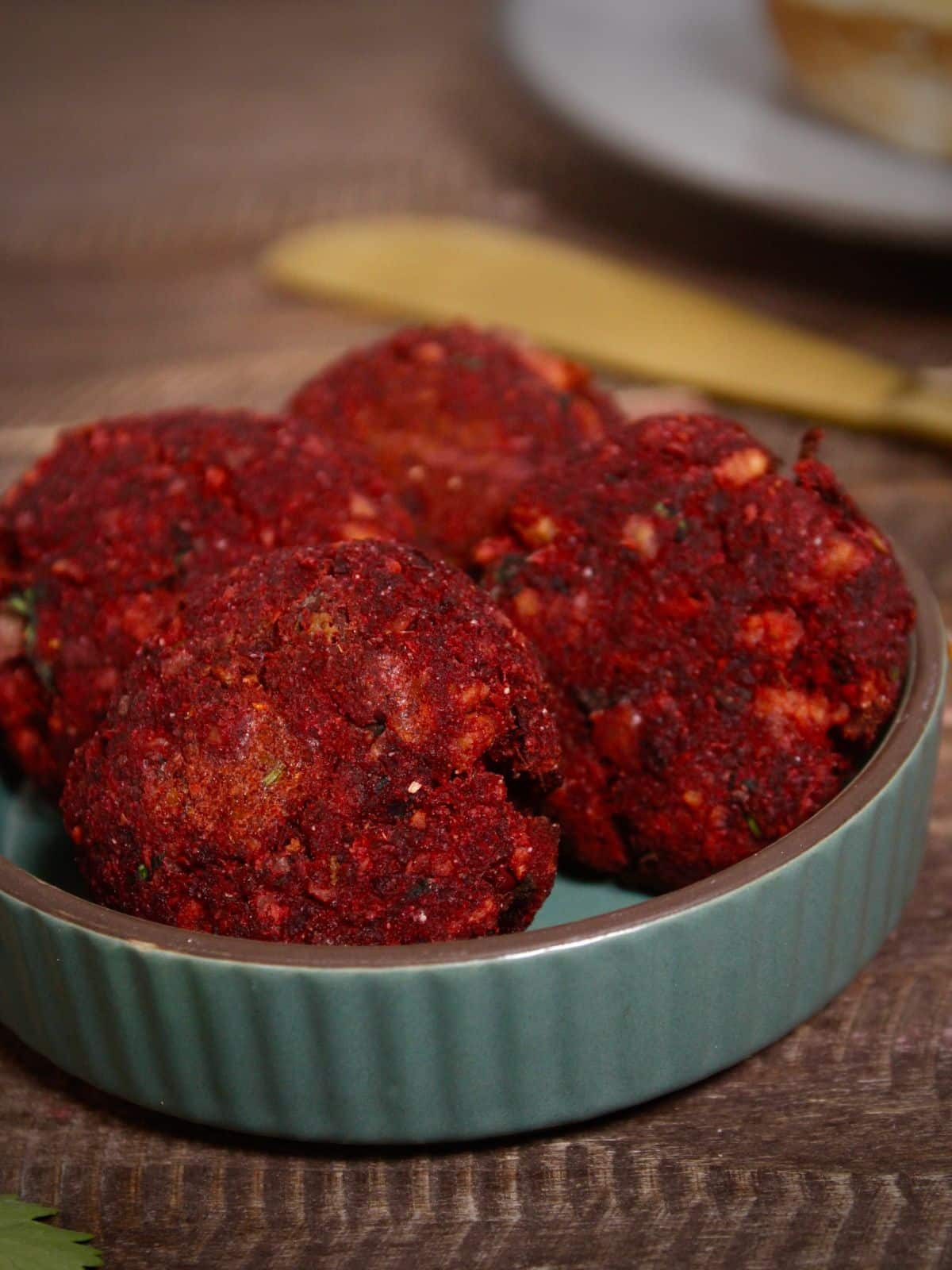 zoom in image of air fried leftover veggie patties