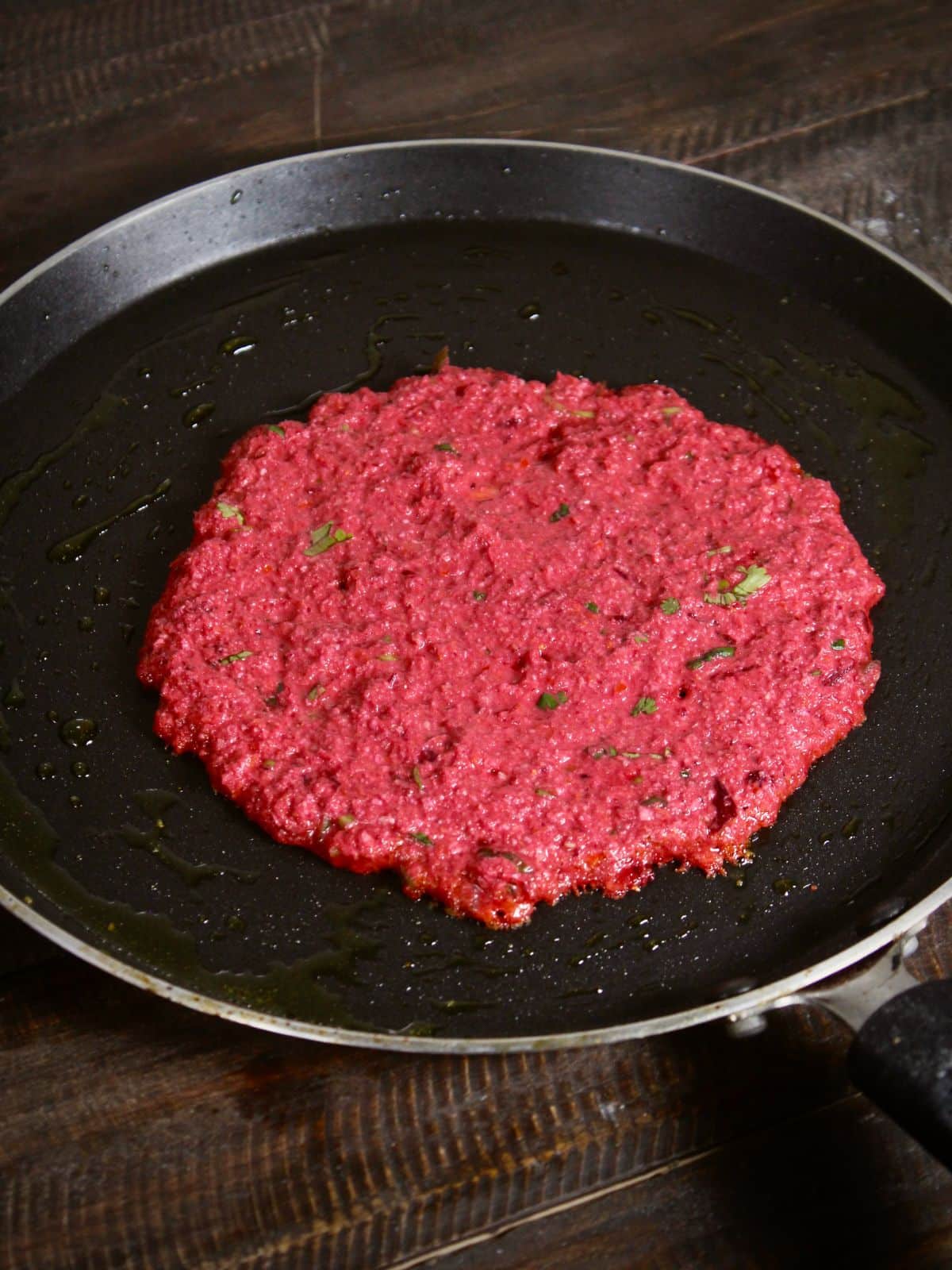 put the pan cake mixture on a pan and cook 