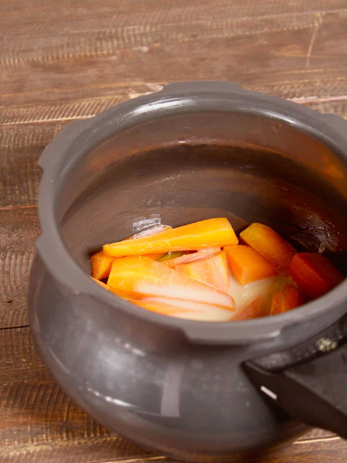 add condensed milk to the cooker 