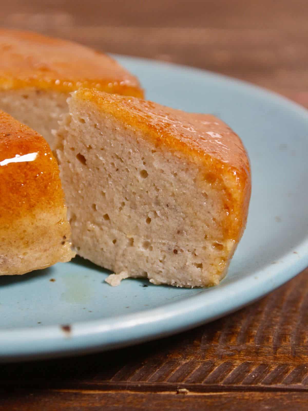 A slice of flourless banana cake