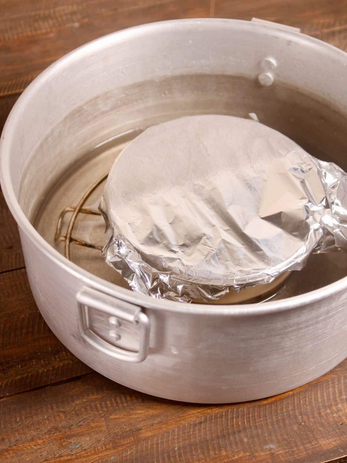 cover the bowl with aluminum foil 