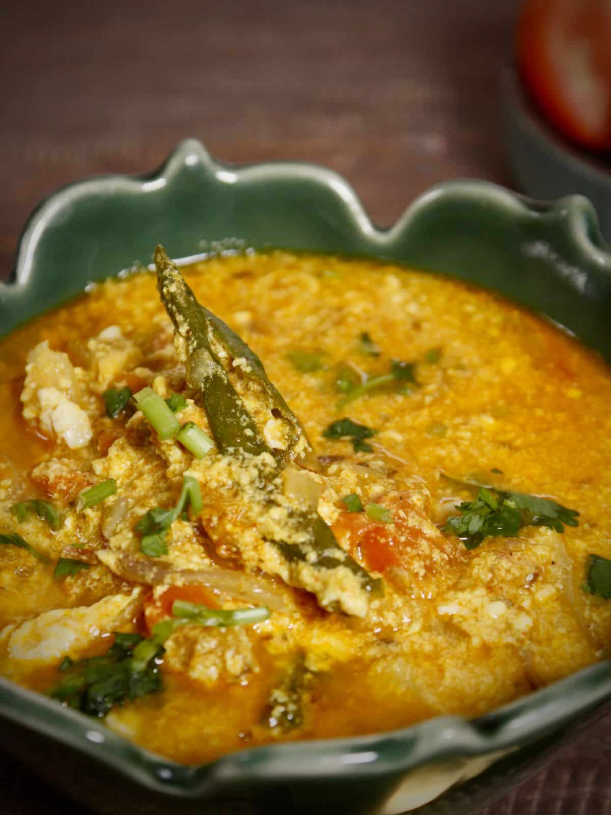 spicy Assamese style tomato egg curry