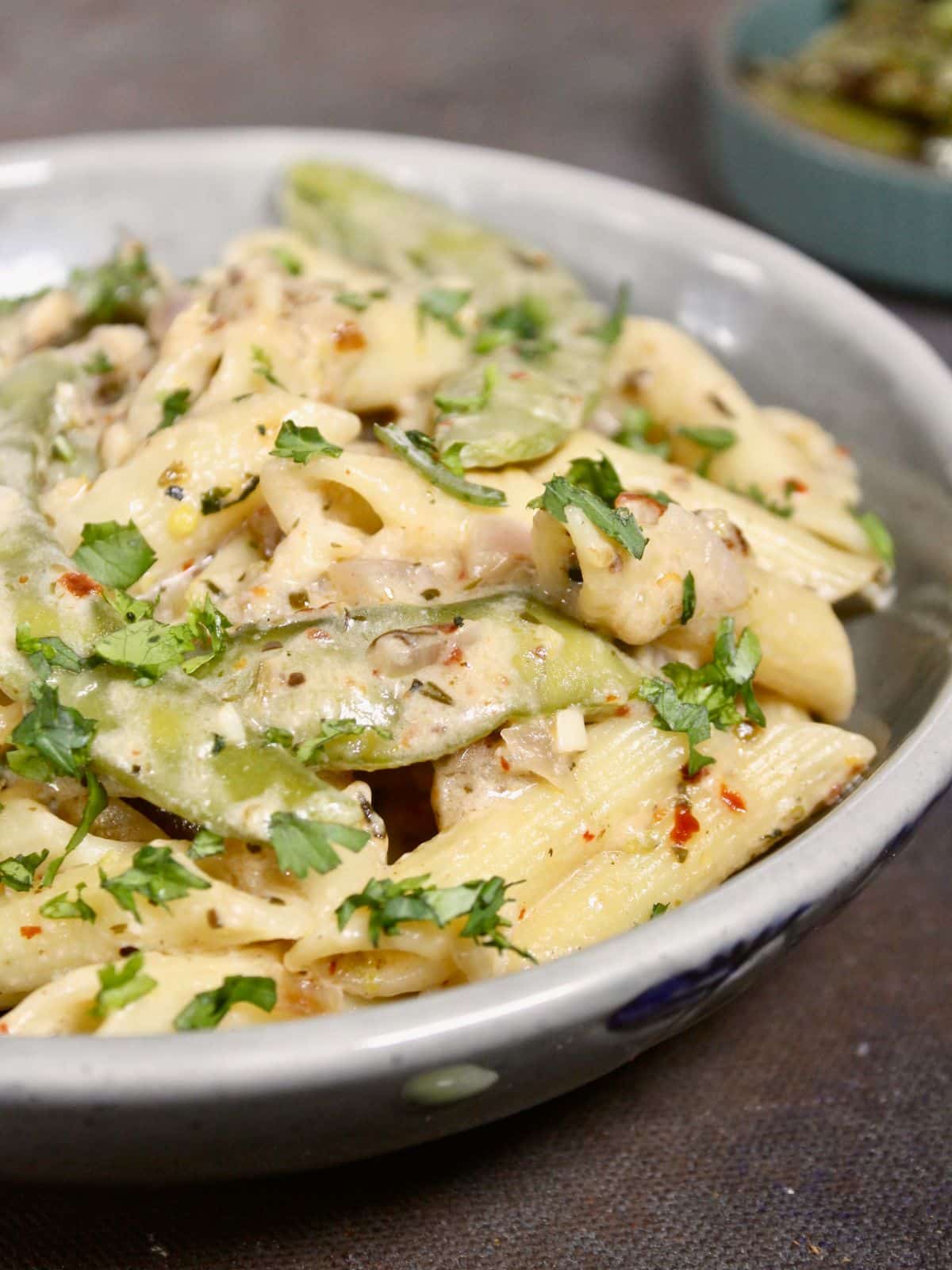 yummy broad beans pasta