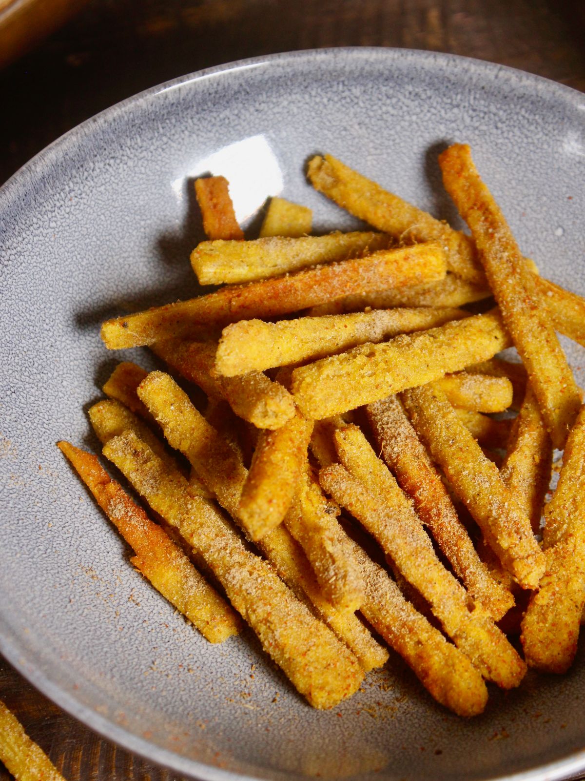 top view image of high fiber banana stem chips