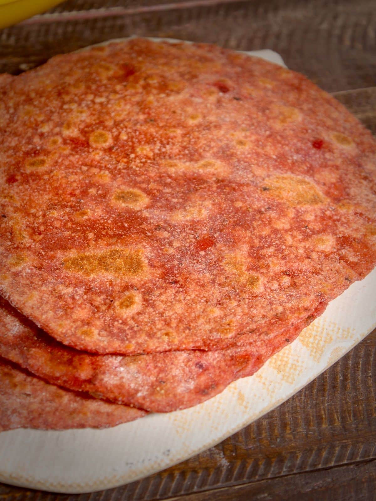 top view of leftover beetroot pulp chapati