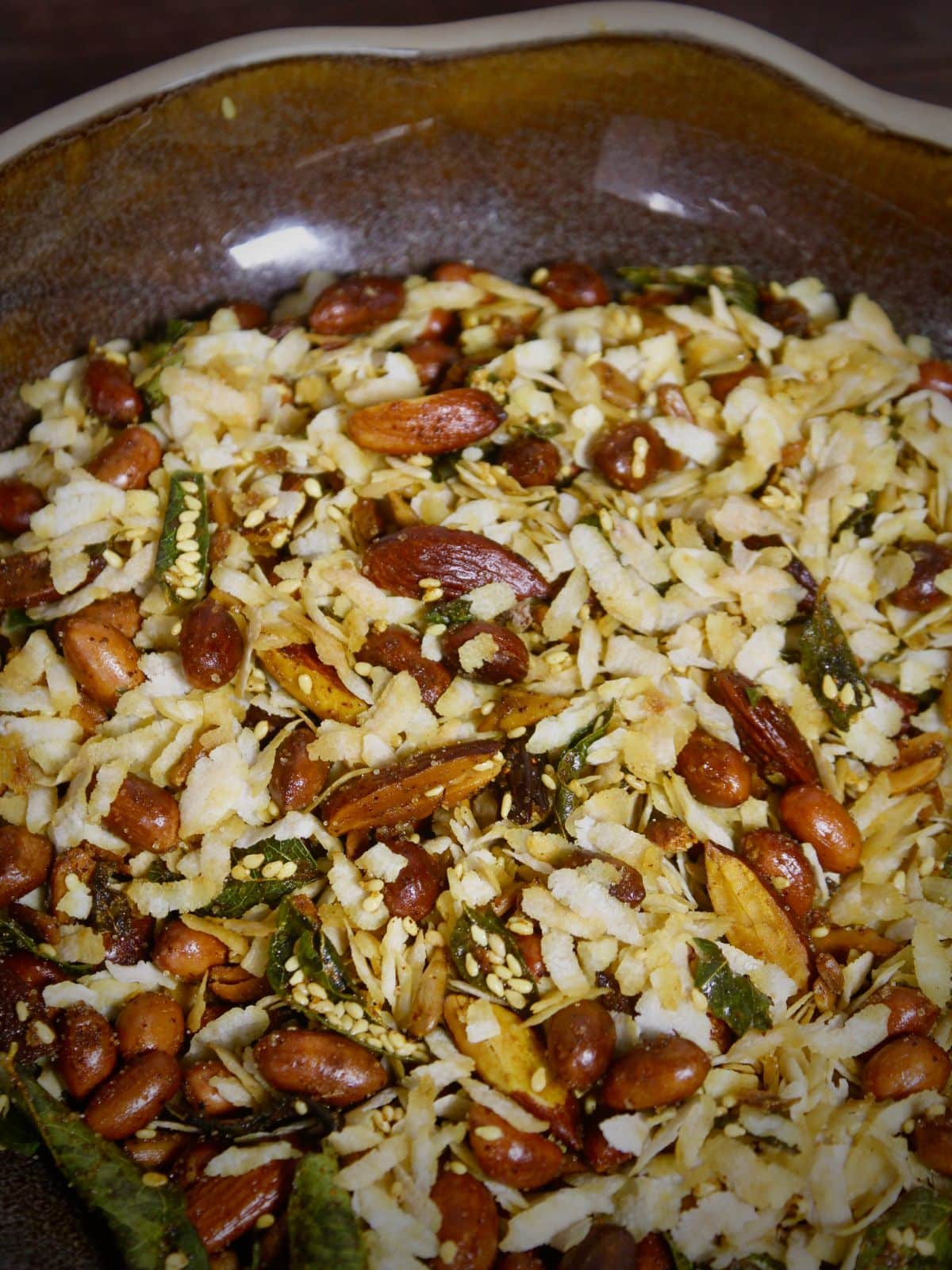 crunchy oven roasted poha chivda