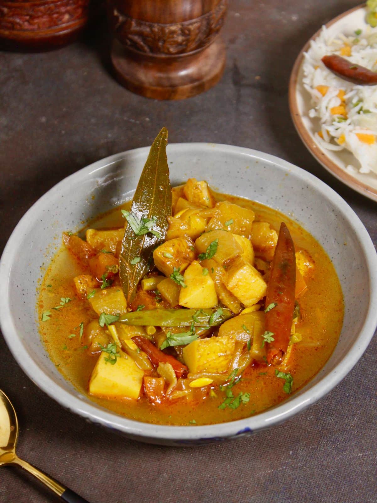 spicy ripened cucumber curry ready to enjoy with roti or rice 