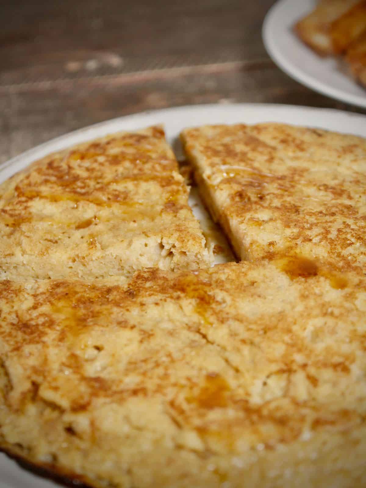 zoom in image of sweet milky bread omelet