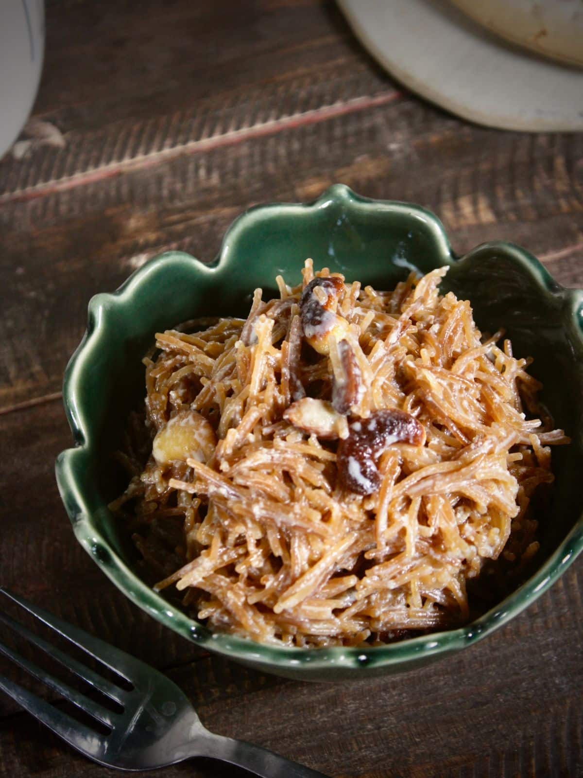 top view of vermicelli kheer