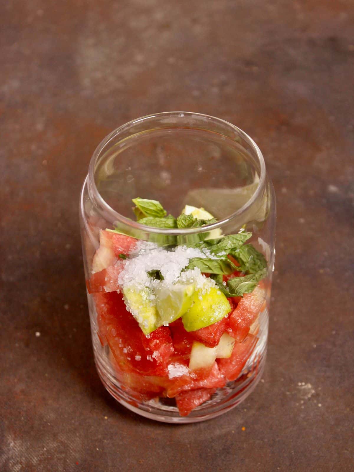 take all the ingredients of watermelon syrup in a jar