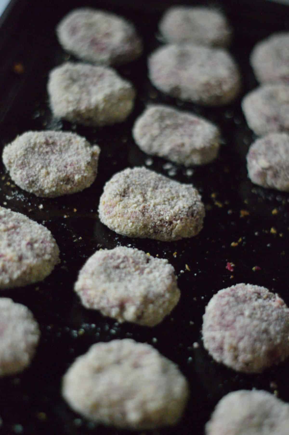 Air Fryer Veggie Cutlets cooking.