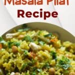 Brown Rice Masala Pilaf Recipe pinterest image.