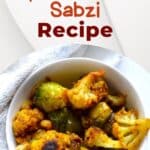 Brussels Sprouts Gobi Sabzi Recipe pinterest image.