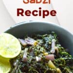 Carrot Greens Sabzi Recipe pinterest image.