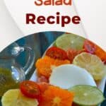 Citrus Caprese Salad Recipe pinterest image.