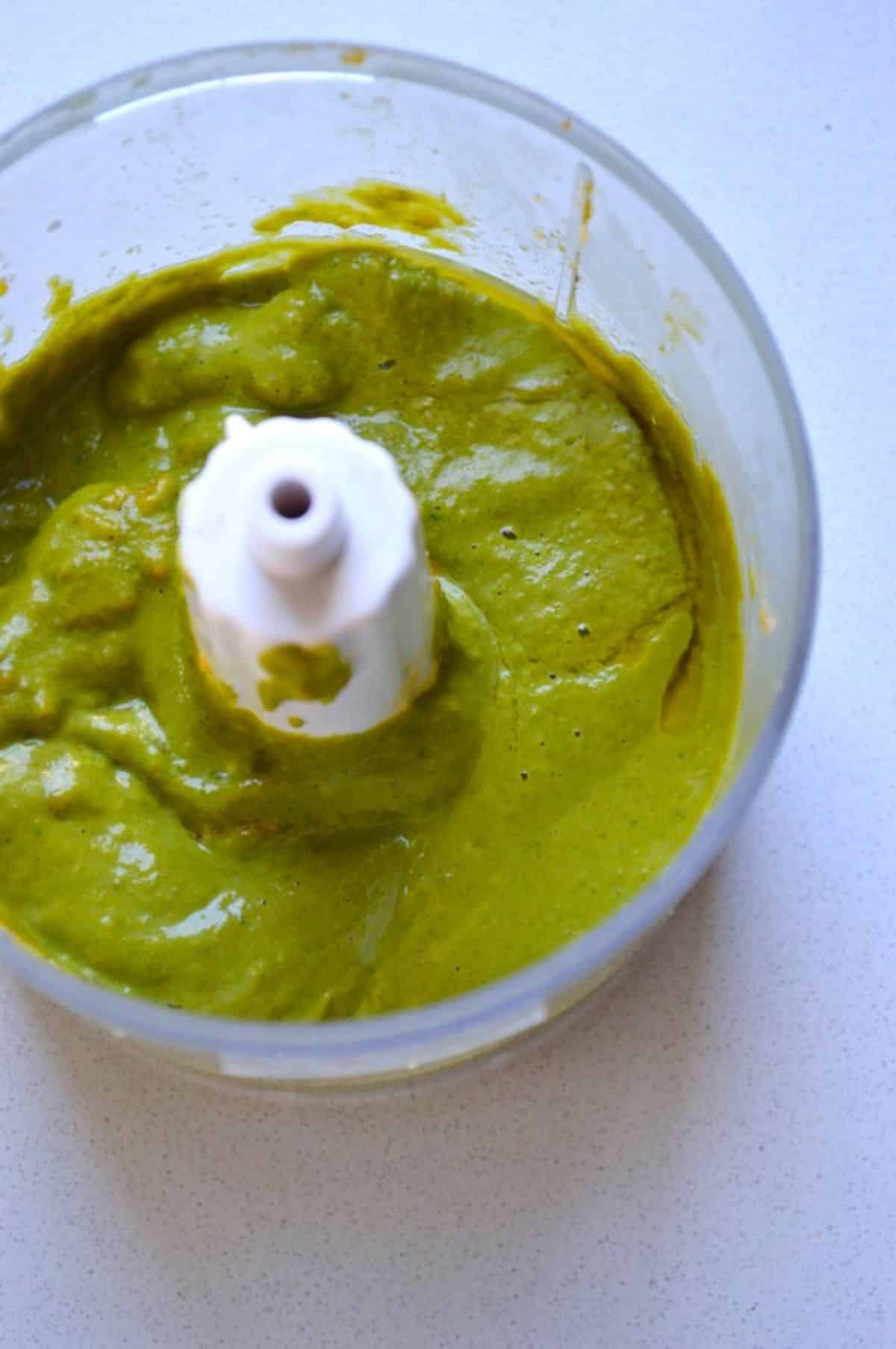 Curry Pesto in a blender.