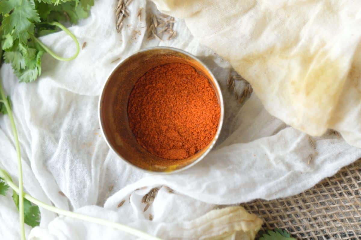 Turmeric powder in a small bowl.