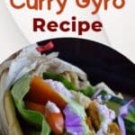 Jackfruit Curry Gyro Recipe pinterest image.