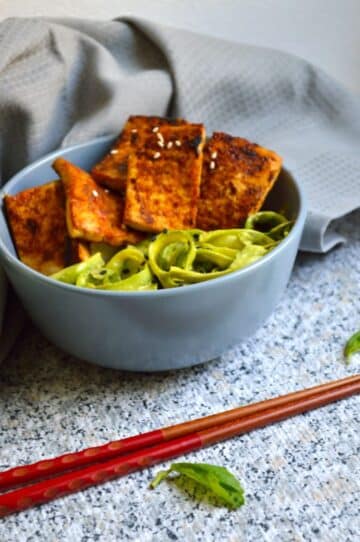 Pan-Fried Sesame Garlic Tofu Recipe - My Dainty Soul Curry