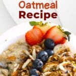 Pressure Cooker Oatmeal Recipe pinterest image.