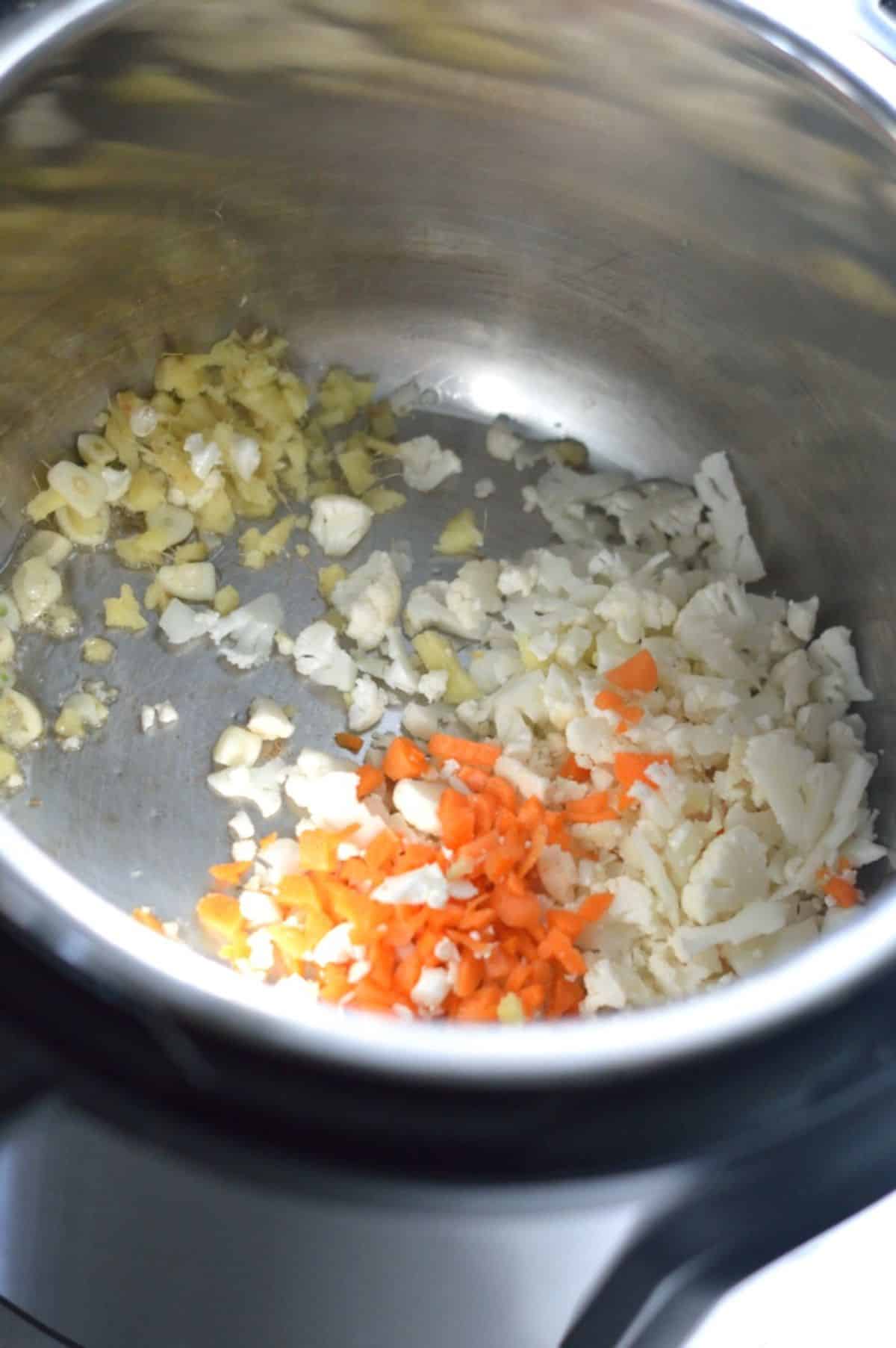 Rice Paper Dumplings ingredients in a pot.