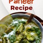 Saag Paneer Recipe pinterest image.