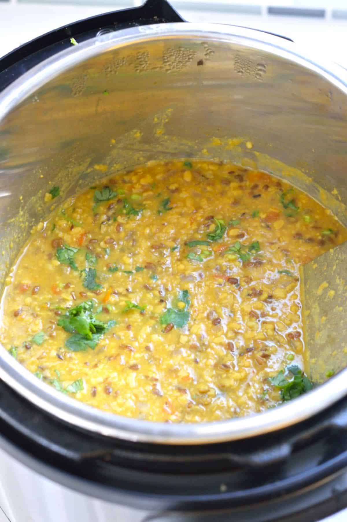 Spicy Indian Urad Dal in a pot.