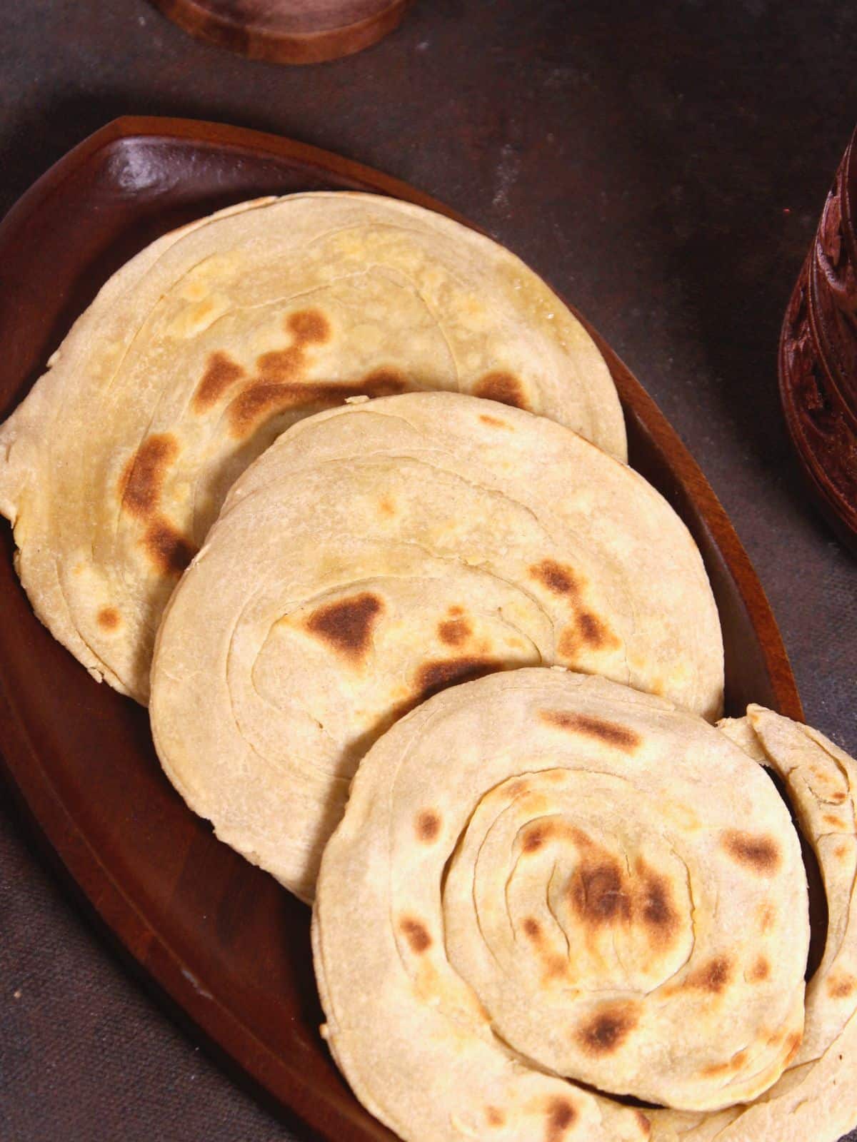top view of coin paratha
