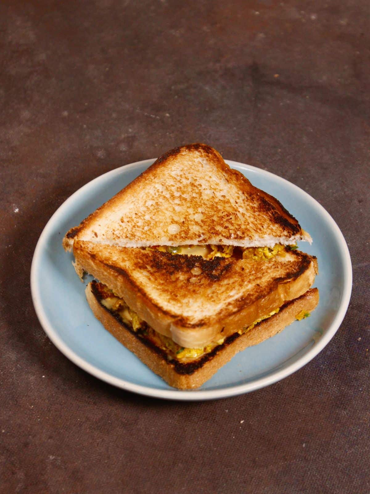 crunchy egg bhurji sandwich