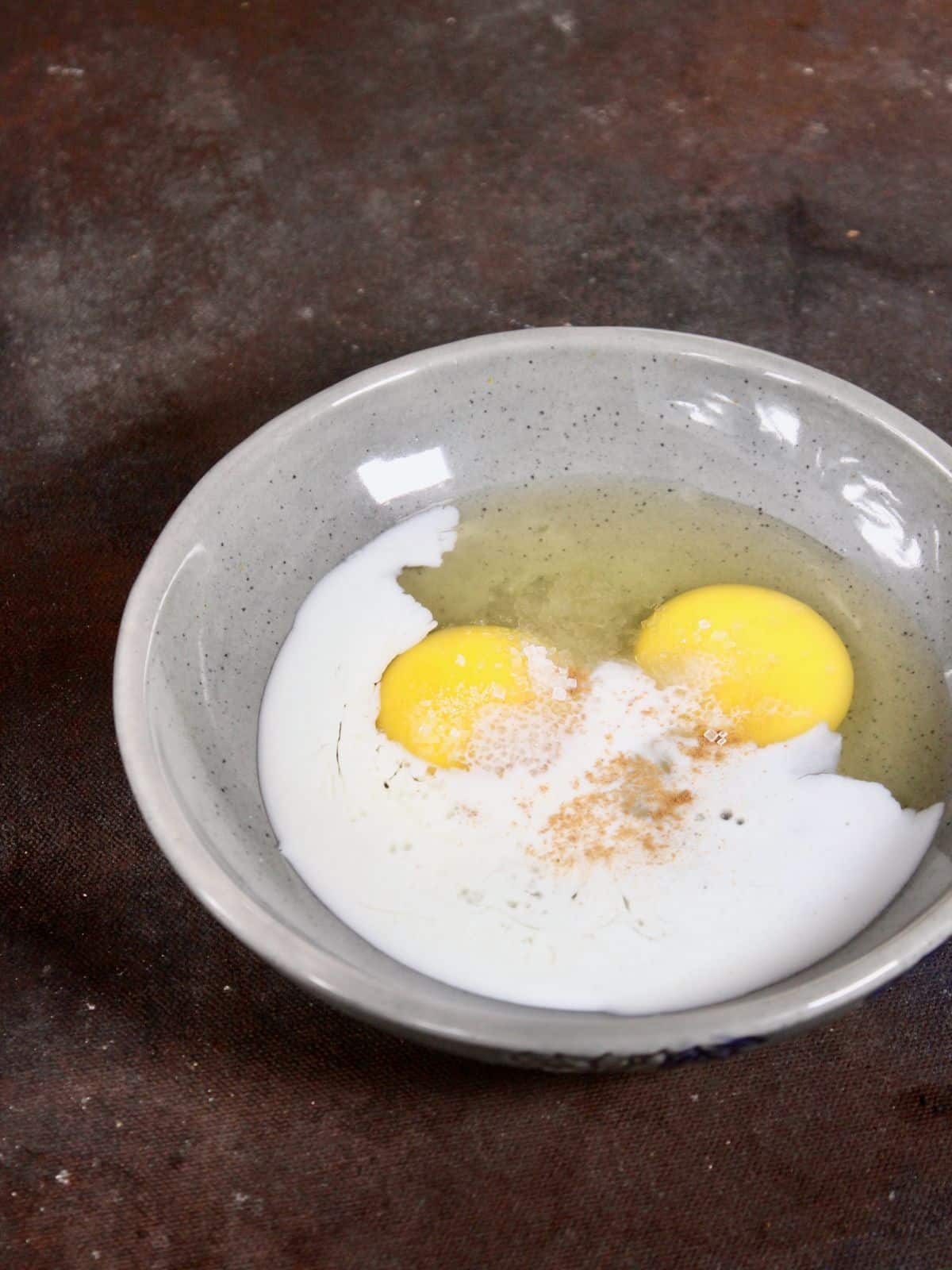 take egg and other ingredients of egg mixture in a bowl