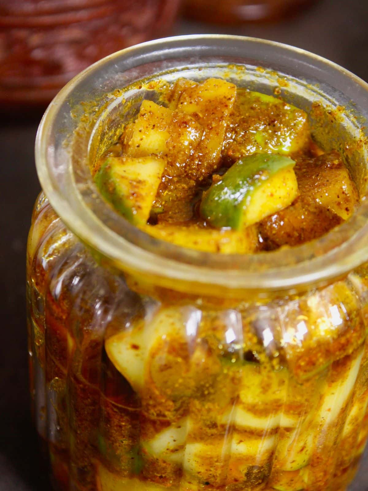zoom in image of instant raw mango pickle