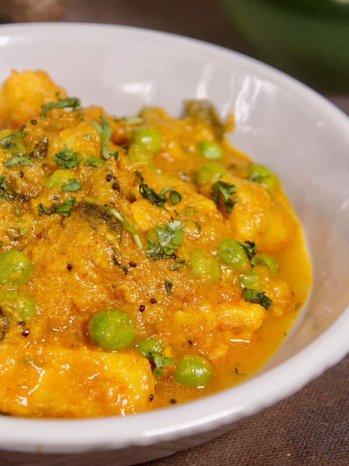 yummy yam curry with green peas