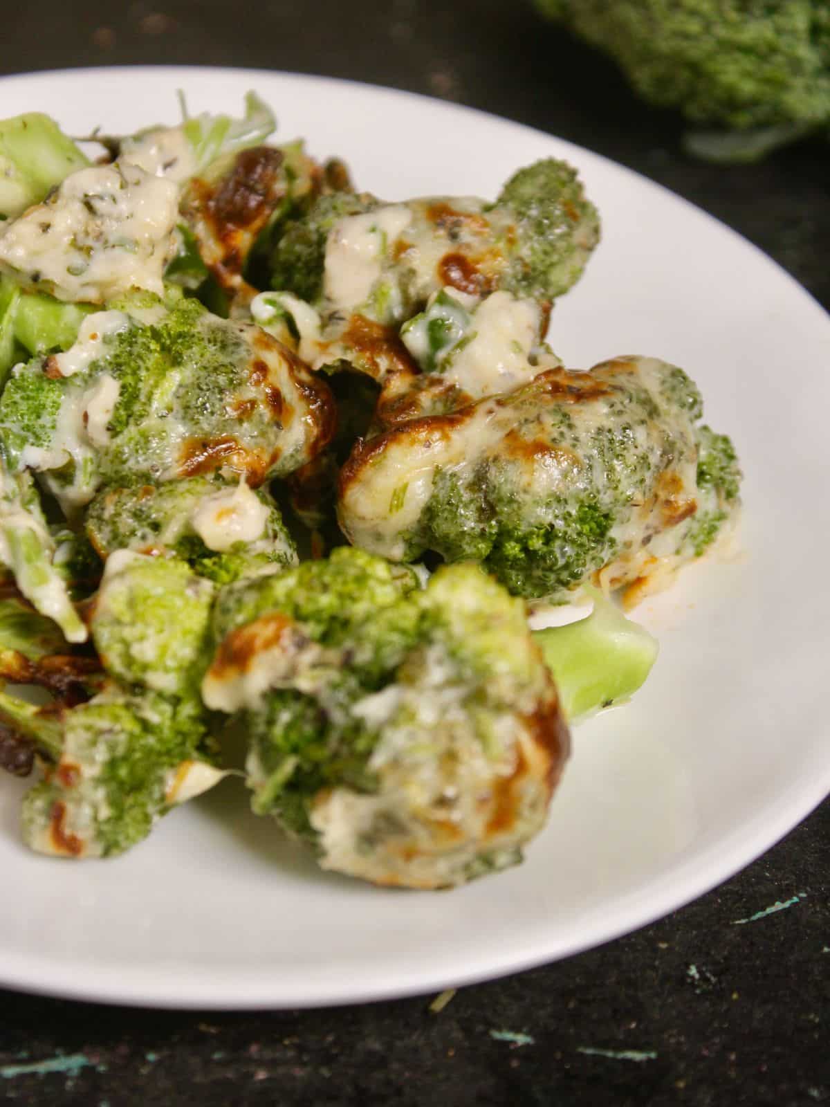 once done serve Air Fried malai broccoli with main dish 