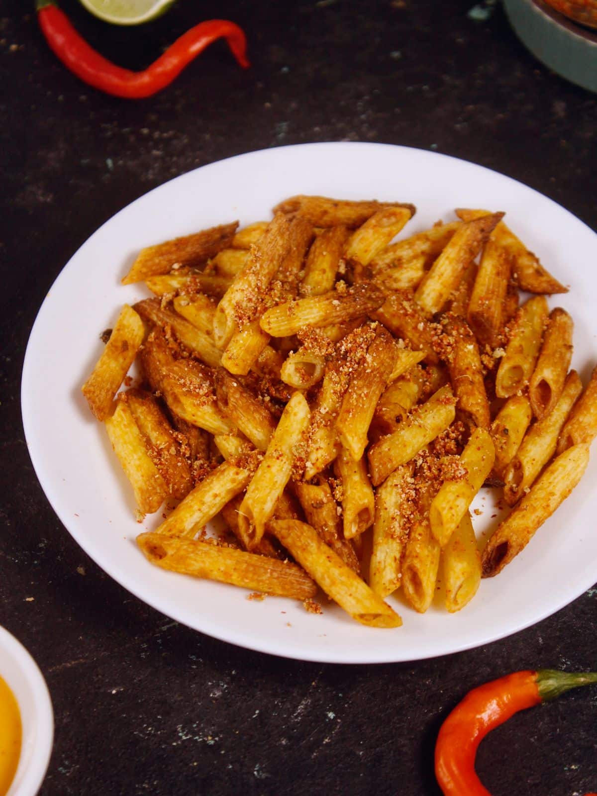delicious air fried pasta chips