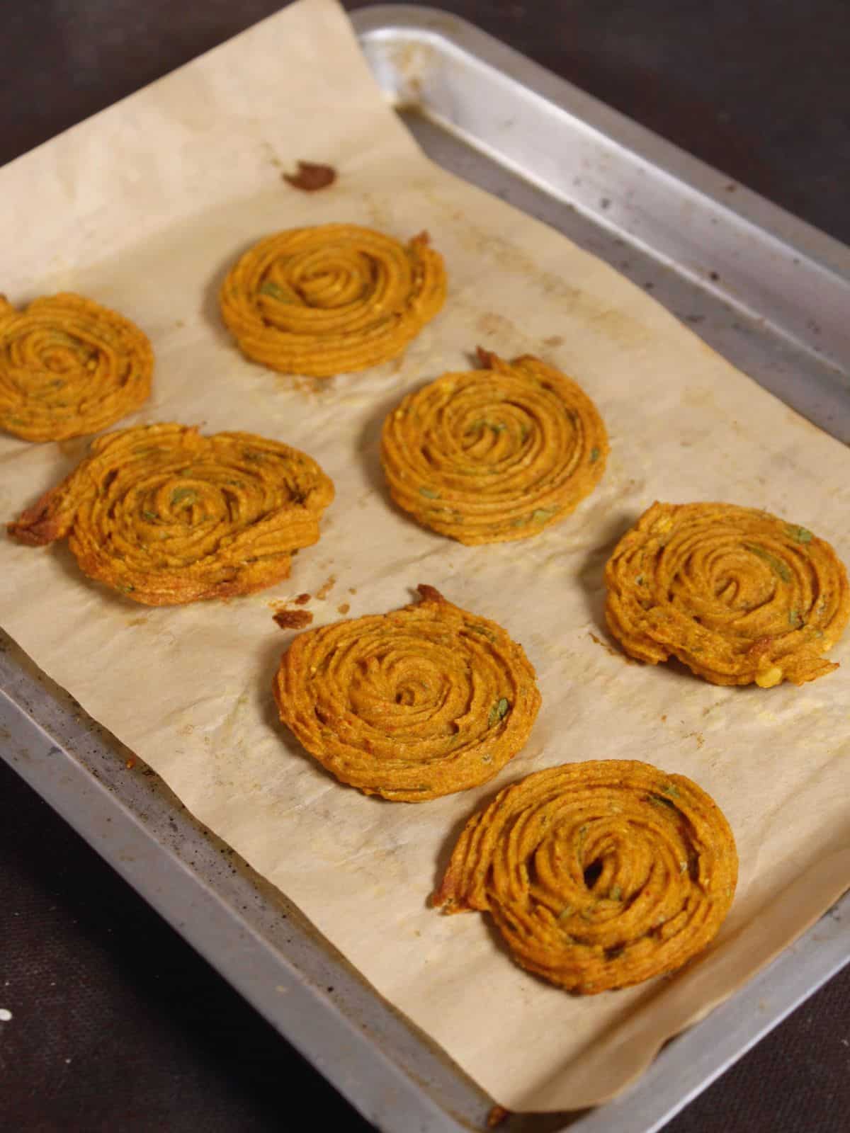 bake for 45 mins and your yummy whole wheat chaklis is ready to enjoy 