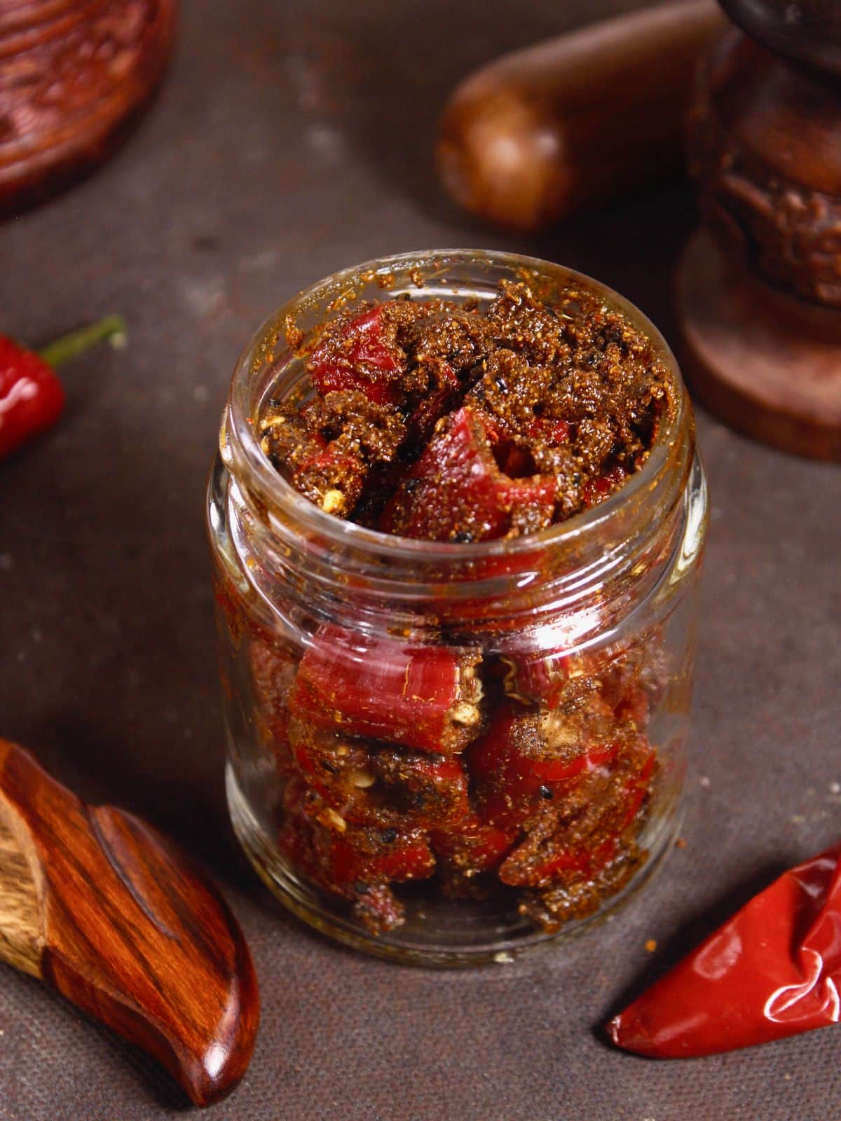 delicious instant red chili pickle