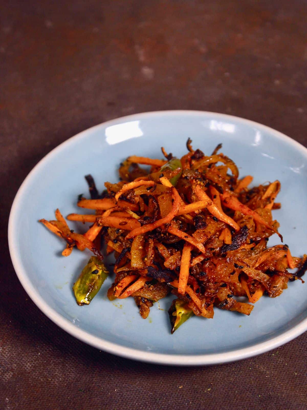 hot and spicy sauteed watermelon rind ready to  enjoy 