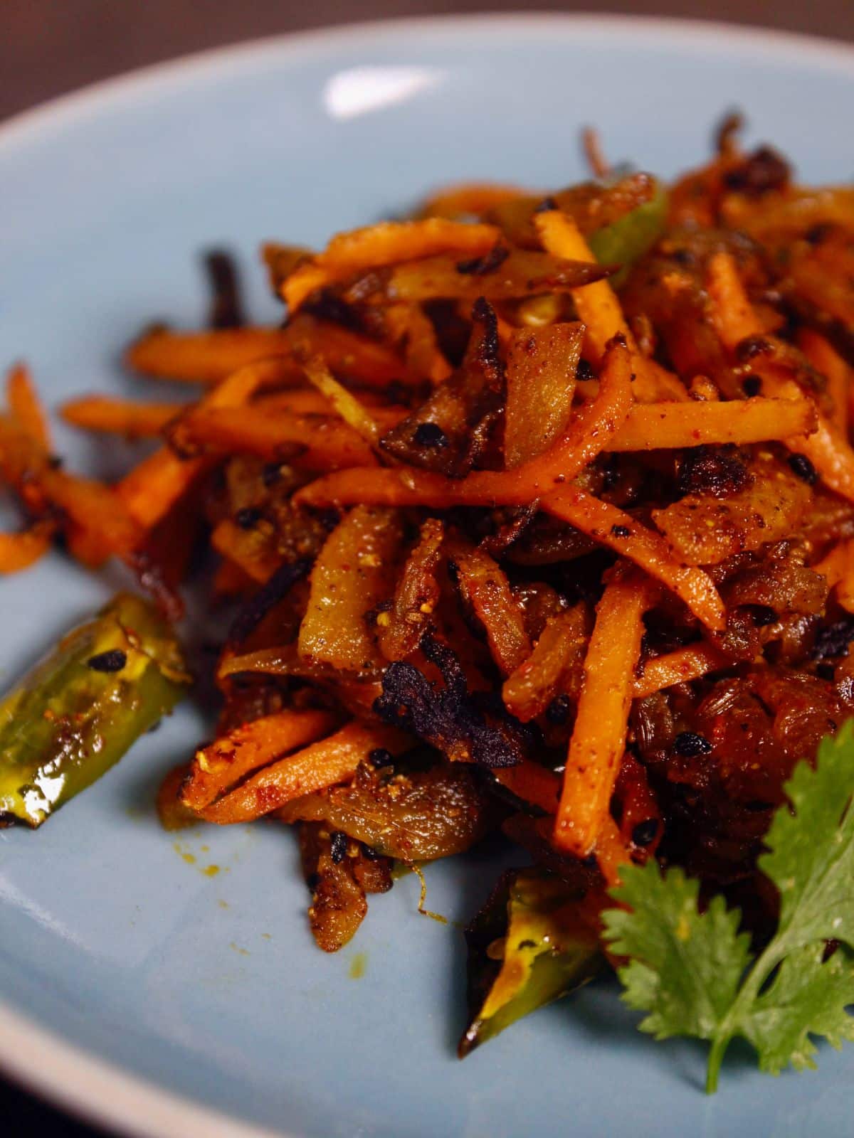 top view opf sauteed watermelon rind