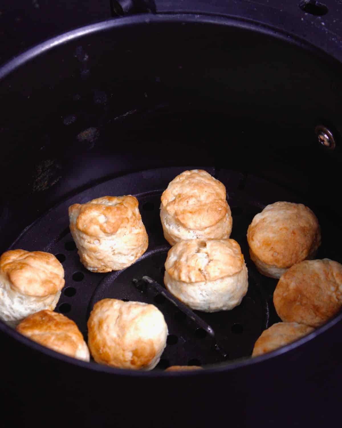 transfer the dough into the air fryer and  fry it until its brown color 